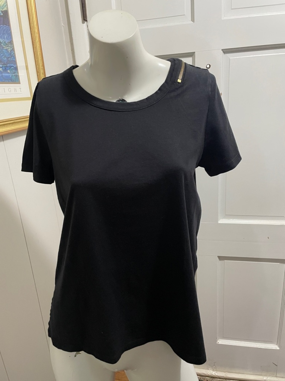 Michael Kors Classic Black Women's Crewneck Short Sleeve Top
